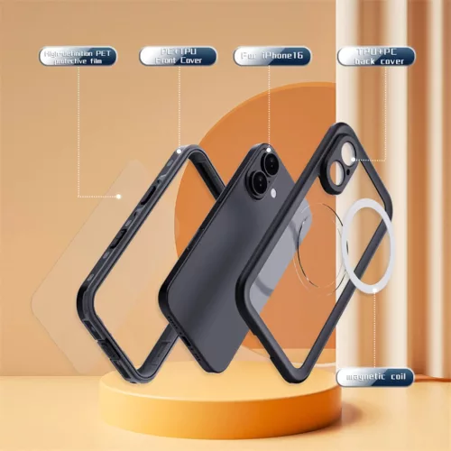 ShellBox - Vízálló IP68 Tok - iPhone 16 - Fekete tok-5949419250567 6 kép