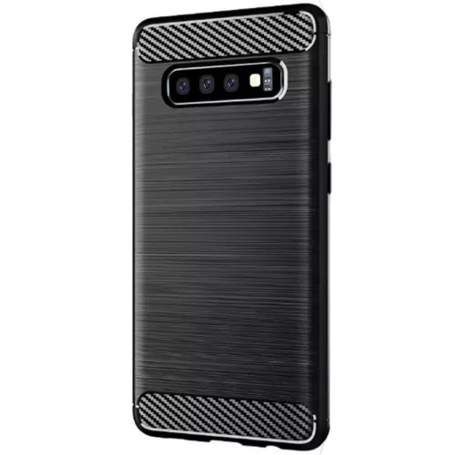  Techsuit - Szénszilikon - Samsung Galaxy S10 - Fekete tok-5949419062375 4 kép