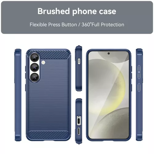 Techsuit - Szénszálas szilikon - Samsung Galaxy S25 - Kék tok-5949419255364 6 kép