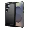  Samsung Galaxy S25 Ultra Fekete Techsuit Szénszálas szilikon tok