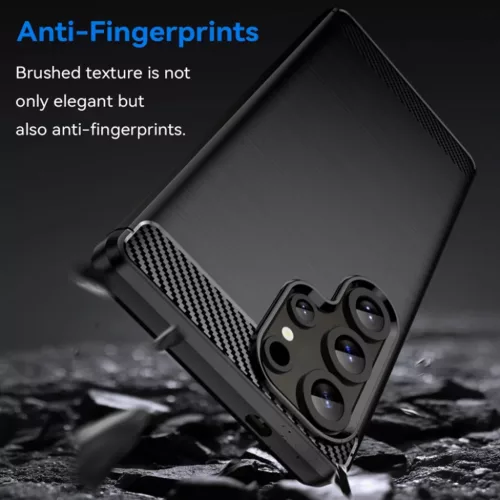 Techsuit - Szénszálas Szilikon - Samsung Galaxy S25 Ultra - Fekete t-5949419255333 4 kép