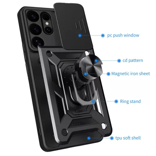 Techsuit - CamShield Sorozat - Samsung Galaxy S25 Ultra - Fekete tok-5949419255111 2 kép