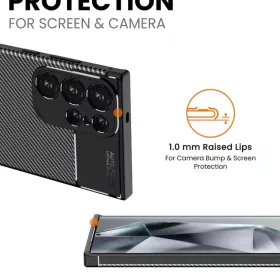 Techsuit - Szénszálas - Samsung Galaxy S25 Ultra - Fekete tok-5949419253582 2 kép