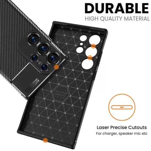 Techsuit - Szénszálas - Samsung Galaxy S25 Ultra - Fekete tok-5949419253582 3 kép