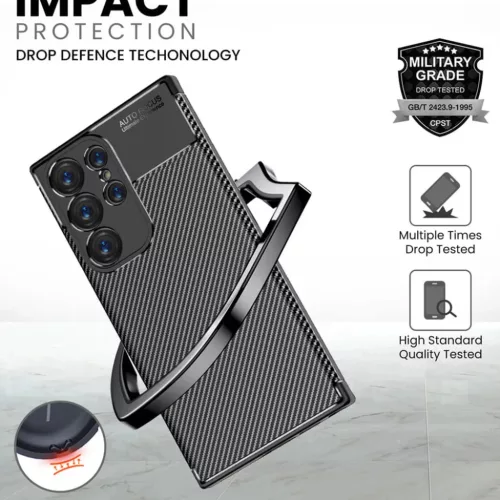 Techsuit - Szénszálas - Samsung Galaxy S25 Ultra - Fekete tok-5949419253582 4 kép