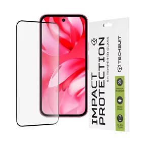    Techsuit - 111D Teljes Kijelzőt Fedő / Teljes Ragasztású Üveg - Google Pixel 9a - Fekete üvegfólia