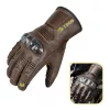 Motor/ATV/Roller Vízálló Érintőképernyős Kesztyű Techsuit (OG106) Juhbőr, Méret L - Barna