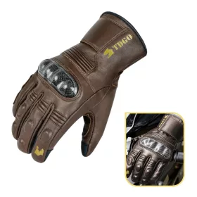   Motor/ATV/Roller Vízálló Érintőképernyős Kesztyű Techsuit (OG106) Juhbőr, Méret L - Barna