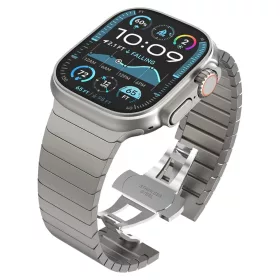   Apple Watch szíj - Techsuit (W012) - kompatibilis az Apple Watch 1/2/3/4/5/6/7/8/9/10/SE/SE 2/Ultra/Ultra 2 modellekkel (42/44/45/46/49mm) - Ezüst.