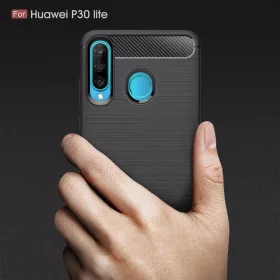  Techsuit - Szénszilikon - Huawei P30 lite / P30 lite New Edition - F-5949419061873 2 kép