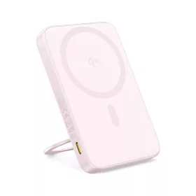   Baseus - PicoGo Magsafe Power Bank (P10076800413-00) - Type-C, Qi2, Gyors Töltés, 20W, 5000mAh, Forgatható Állvány, Type-C Kábel - Rózsaszín