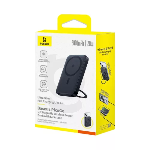 Baseus - PicoGo Magsafe Power Bank (P10076802123-00) - Type-C, Qi2, Gy-6932172677619 7 kép