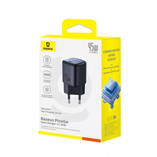 Baseus Wall Charger PicoGo (P10176800123-00) - GaN, Gyors Töltés, 45-6932172678364 7 kép