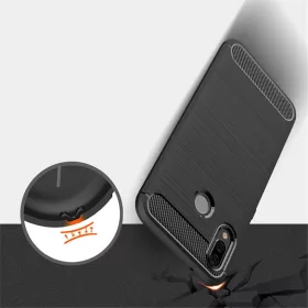  Techsuit - Karbonszilikon - Huawei P20 lite - Fekete tok-5949419061859 2 kép