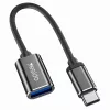OTG Kábel Adapter (GS01) Type-C - USB 2.0, Plug & Play - Fekete Yesido