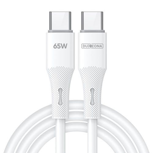  Duzzona - Adatkábel (A11) - Folyékony szilikon, USB-C - USB-C, 65W, 1m - Fehér