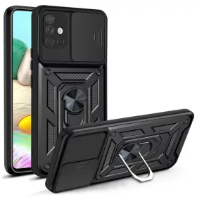 Samsung Galaxy A71 4G Fekete Techsuit CamShield sorozat tok