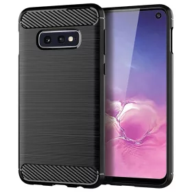    Techsuit - Szén-szilikon - Samsung Galaxy S10e - Fekete tok