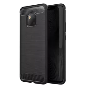    Techsuit - Szénszálas szilikon tok - Huawei Mate 20 Pro - Fekete