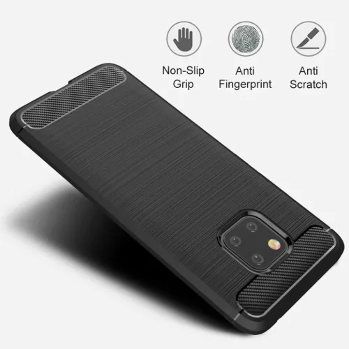  Techsuit - Szénszálas szilikon tok - Huawei Mate 20 Pro - Fekete-5949419272798 3 kép