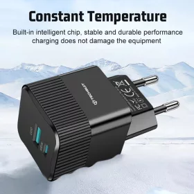 Techsuit - Prémium fali töltő, Tiny sorozat (CHPD216) - GaN, USB QC-5949419273047 2 kép