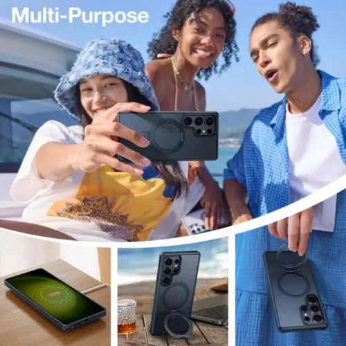 Torras - Ostand Sorozat - Samsung Galaxy S25 Ultra - Fekete tok-6938075621902 7 kép