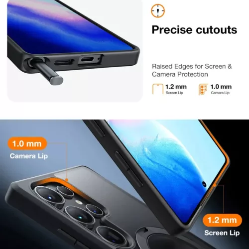 Torras - Ostand Spin sorozat - Samsung Galaxy S25 Ultra - Fekete tok-6938075626235 6 kép