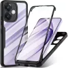  Techsuit - ColorVerse 360 Sorozat + Képernyővédő - Oppo A40 4G / A60 5G - Fekete tok