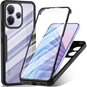    Xiaomi Redmi Note 14 5G Fekete Techsuit ColorVerse 360 Széria + Képernyővédő tok