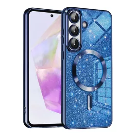    Samsung Galaxy A36 5G / A56 5G Mélykék Techsuit Luxus Csillogó MagSafe tok