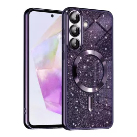    Samsung Galaxy A36 5G / A56 5G Mélylila Techsuit Luxus Csillámos MagSafe tok