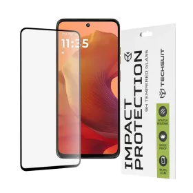    Techsuit - 111D Teljes Borítású / Teljes Ragasztású Üveg - Motorola Moto G15 / G15 Power - Fekete üvegfólia