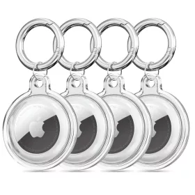    Techsuit - (4 darabos) Biztonságos Tartó Szilikon (CT15) - Apple AirTag Tok - Átlátszó tok