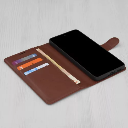  Techsuit - Bőr Tok - OnePlus 13R - Barna tok-5949419276581 3 kép