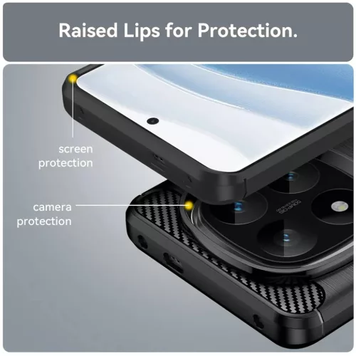  Techsuit - Szénszálas Szilikon - Xiaomi Poco F7 Ultra - Fekete tok-5949419276246 6 kép