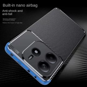  Techsuit - Szénszálas - Xiaomi Redmi Note 14 5G - Fekete tok-5949419277472 2 kép