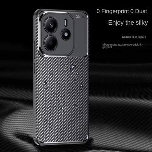 Techsuit - Szénszálas - Xiaomi Redmi Note 14 5G - Fekete tok-5949419277472 3 kép