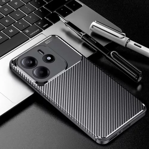  Techsuit - Szénszálas - Xiaomi Redmi Note 14 5G - Fekete tok-5949419277472 5 kép
