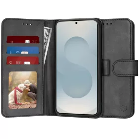  Samsung Galaxy S25 Edge Fekete Techsuit Naplófüzet tok