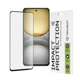    Techsuit - 111D Teljes Fedés / Teljes Ragasztás Üveg - Realme C75 - Fekete üvegfólia