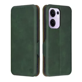    Techsuit - Biztonságos Pénztárca Plus - Oppo Reno13 F 4G / Reno13 F 5G / Reno13 FS 5G - Zöld tok