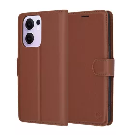    Techsuit - Bőrtok - Oppo Reno13 F 4G / Reno13 F 5G / Reno13 FS 5G - Barna tok