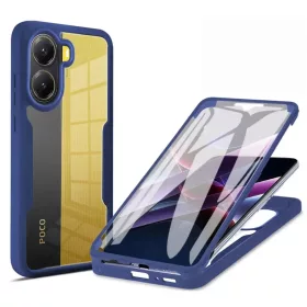    Techsuit - ColorVerse 360 sorozat + Képernyővédő - Xiaomi Poco X7 Pro - Kék tok