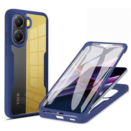  Techsuit - ColorVerse 360 sorozat + Képernyővédő - Xiaomi Poco X7 Pro - Kék tok