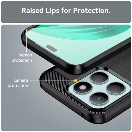 Techsuit - Szén szilikon - Honor X8c - Kék tok-5949419280106 3 kép