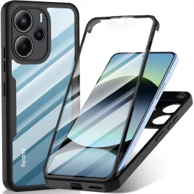    Techsuit - ColorVerse 360 sorozat + Képernyővédő - Xiaomi Redmi Note 14 4G (164,84 x 78,15 x 8,16mm) - Fekete tok