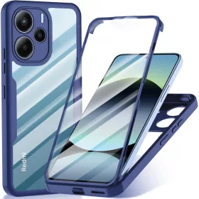    Techsuit - ColorVerse 360 Sorozat + Képernyővédő - Xiaomi Redmi Note 14 4G (164,84 x 78,15 x 8,16mm) - Kék tok