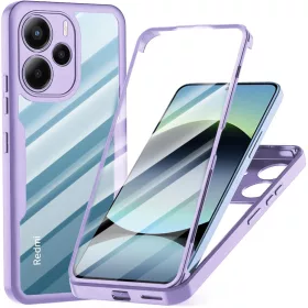    Techsuit - ColorVerse 360 Sorozat + Képernyővédő - Xiaomi Redmi Note 14 4G (164,84 x 78,15 x 8,16 mm) - Lila tok
