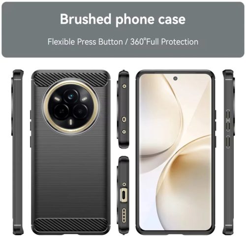  Techsuit - Karbon Szilikon - Realme 14 Pro - Fekete tok-5949419279131 6 kép