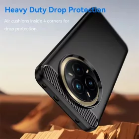  Techsuit - Szénszilikon - Realme 14 Pro+ - Fekete tok-5949419279124 2 kép